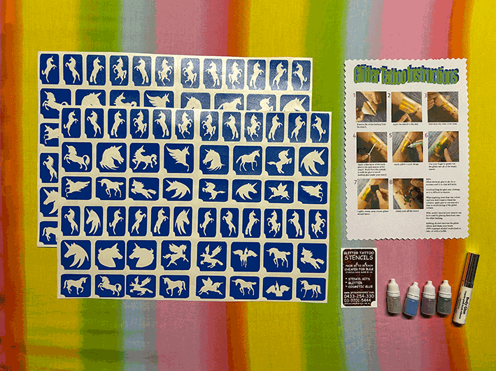 Unicorn tattoo stencils
