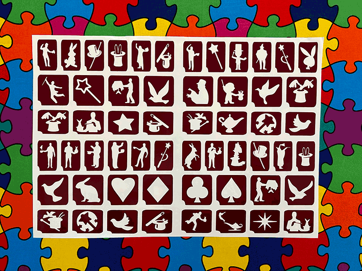 Magic theme stencil sheet