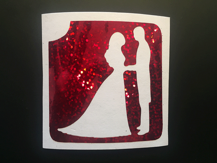 Just Married Stencil